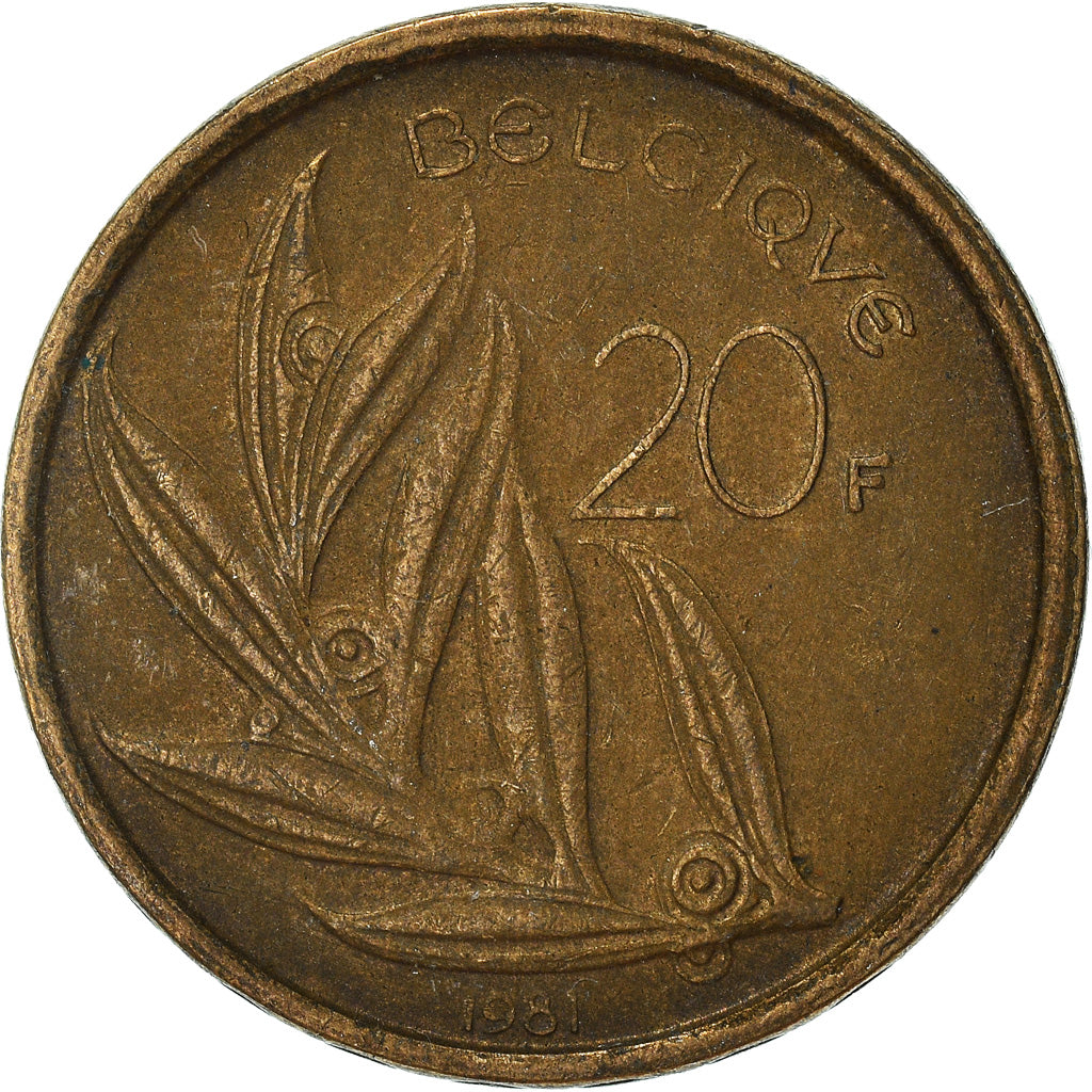 Moneda, Bélgica, 20 Francs, 20 Frank, 1981