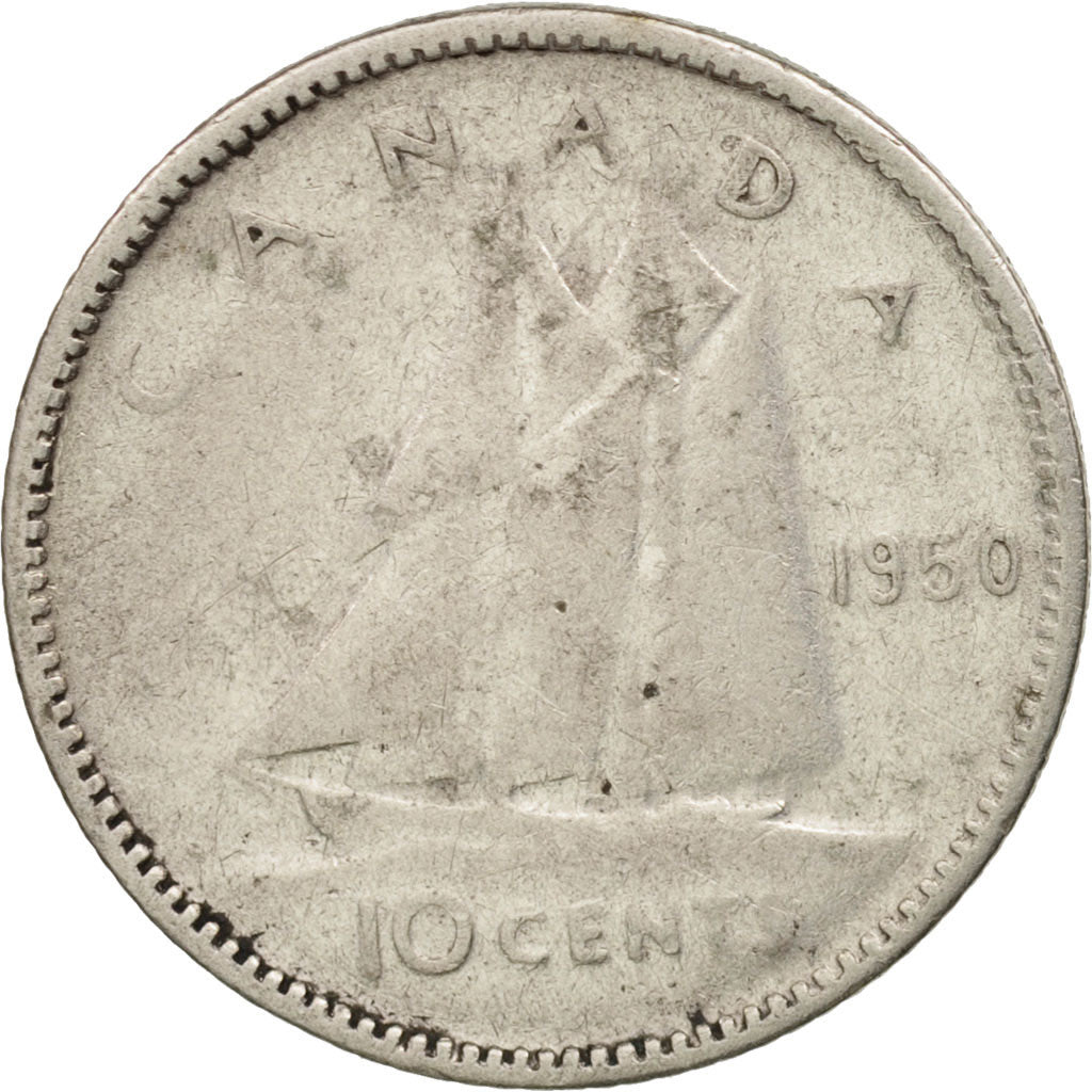 Canada, George VI, 10 Cents, 1950, Royal Canadian Mint, Ottawa, VF(30-35)