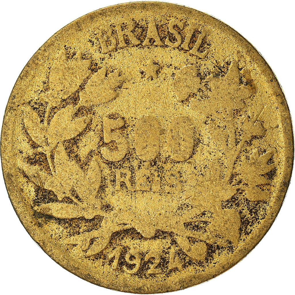 Monnaie, Brésil, 500 Reis, 1924