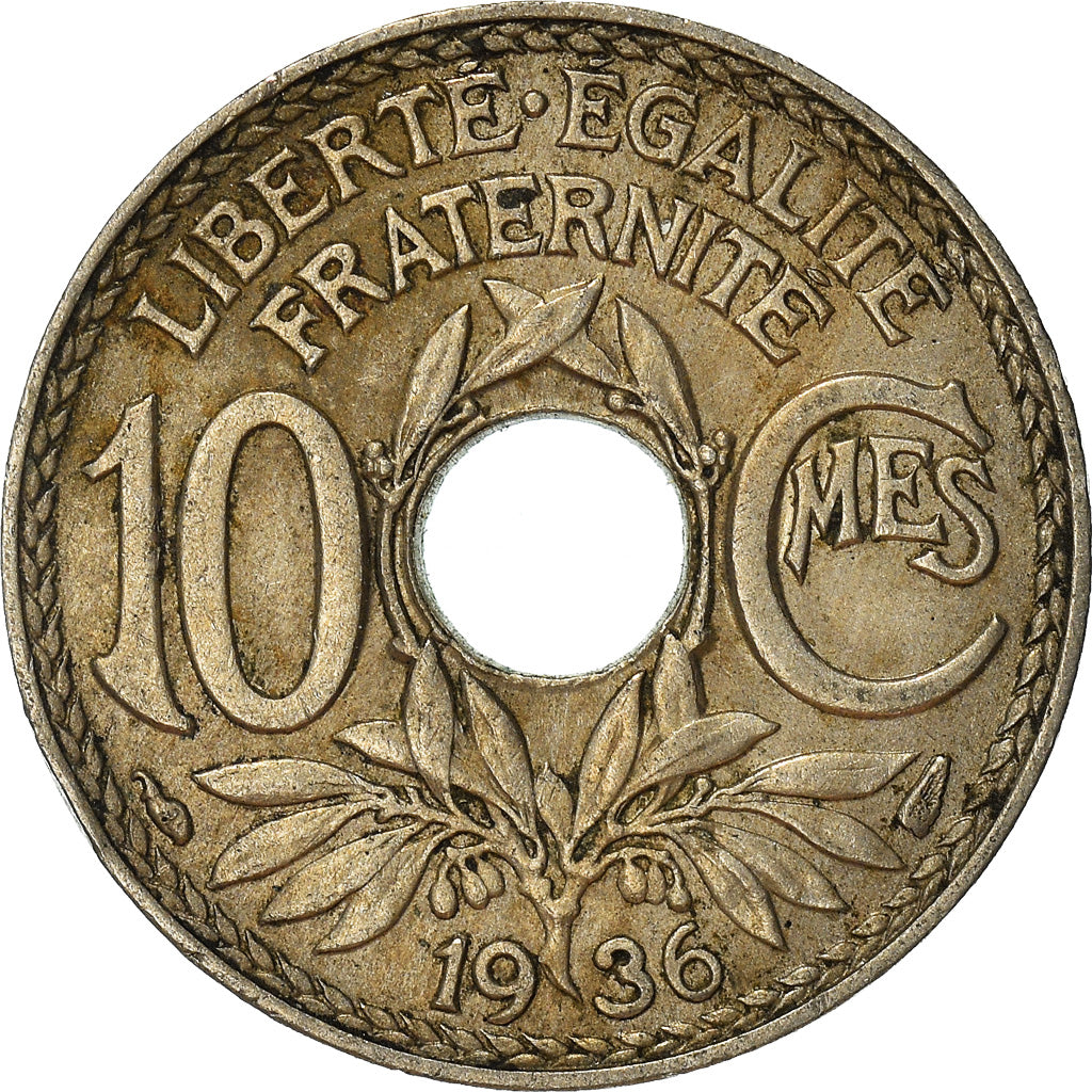 Moneta, Francia, 10 Centimes, 1936