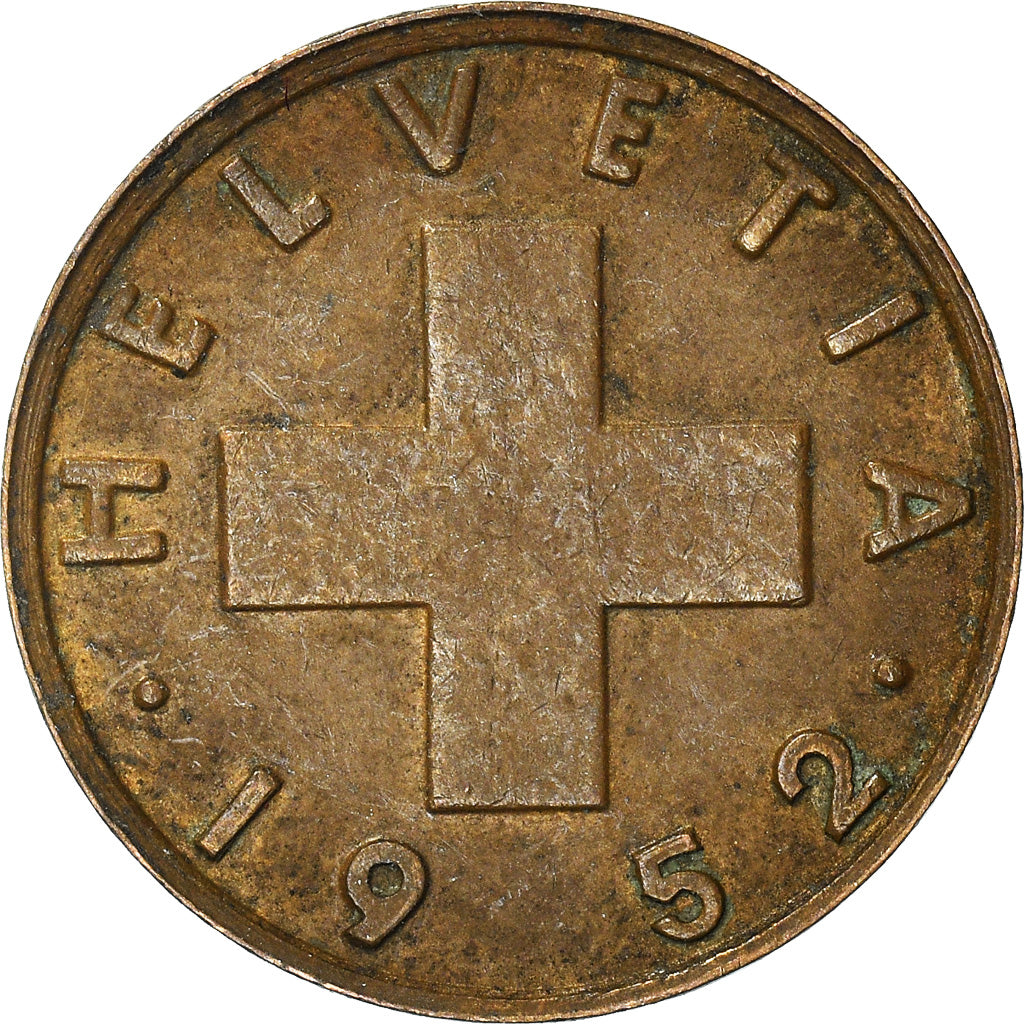 Münze, Schweiz, Rappen, 1952