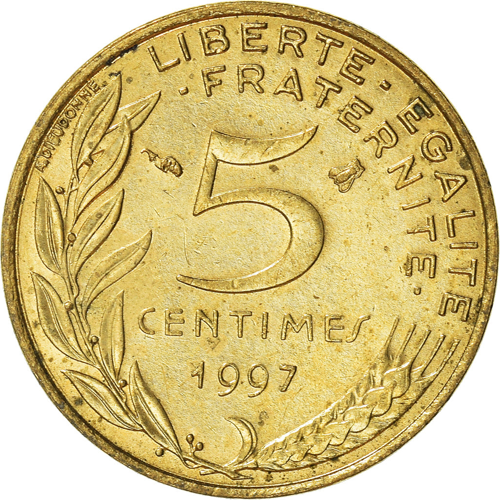 Coin, France, 5 Centimes, 1997