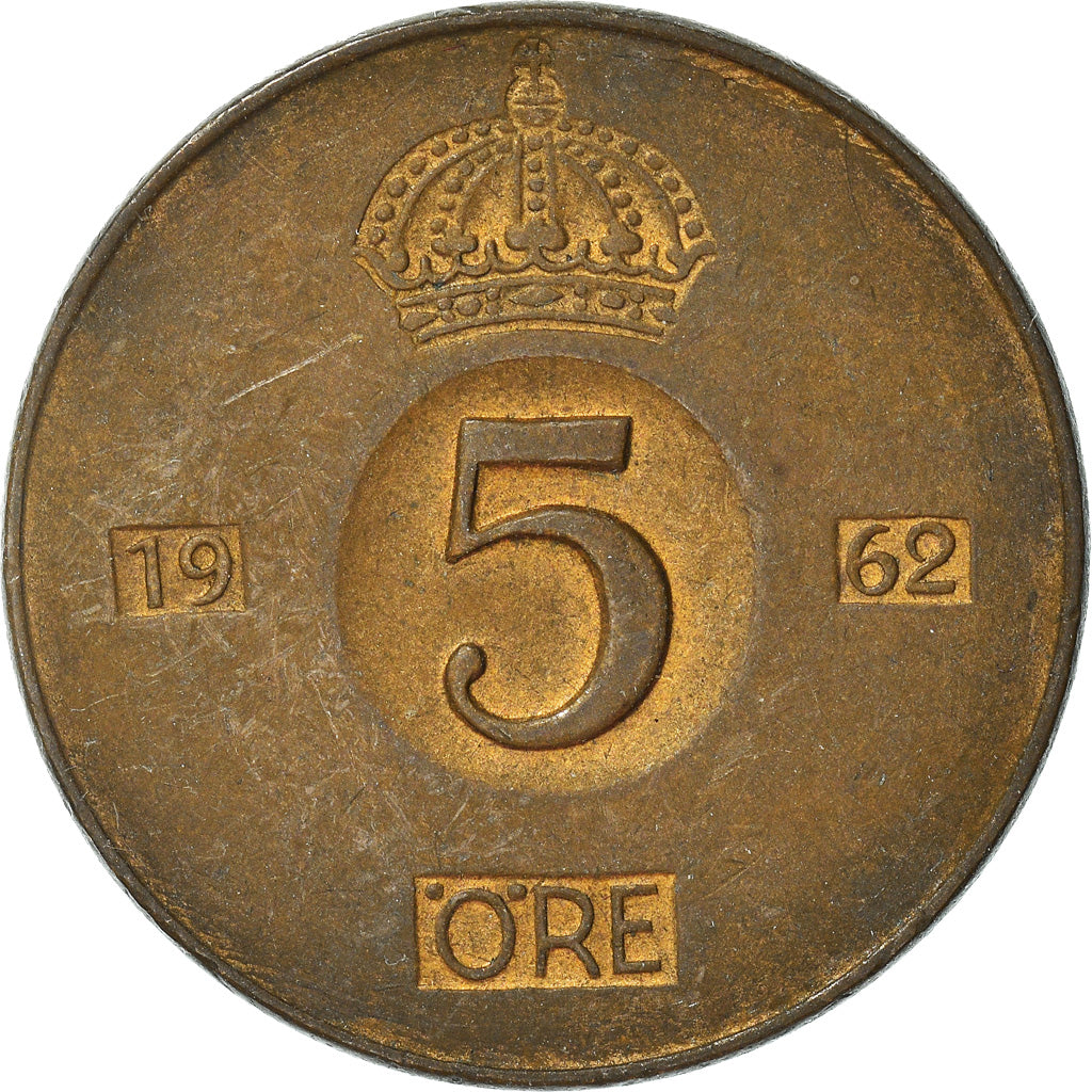 Moneta, Svezia, 5 Öre, 1962