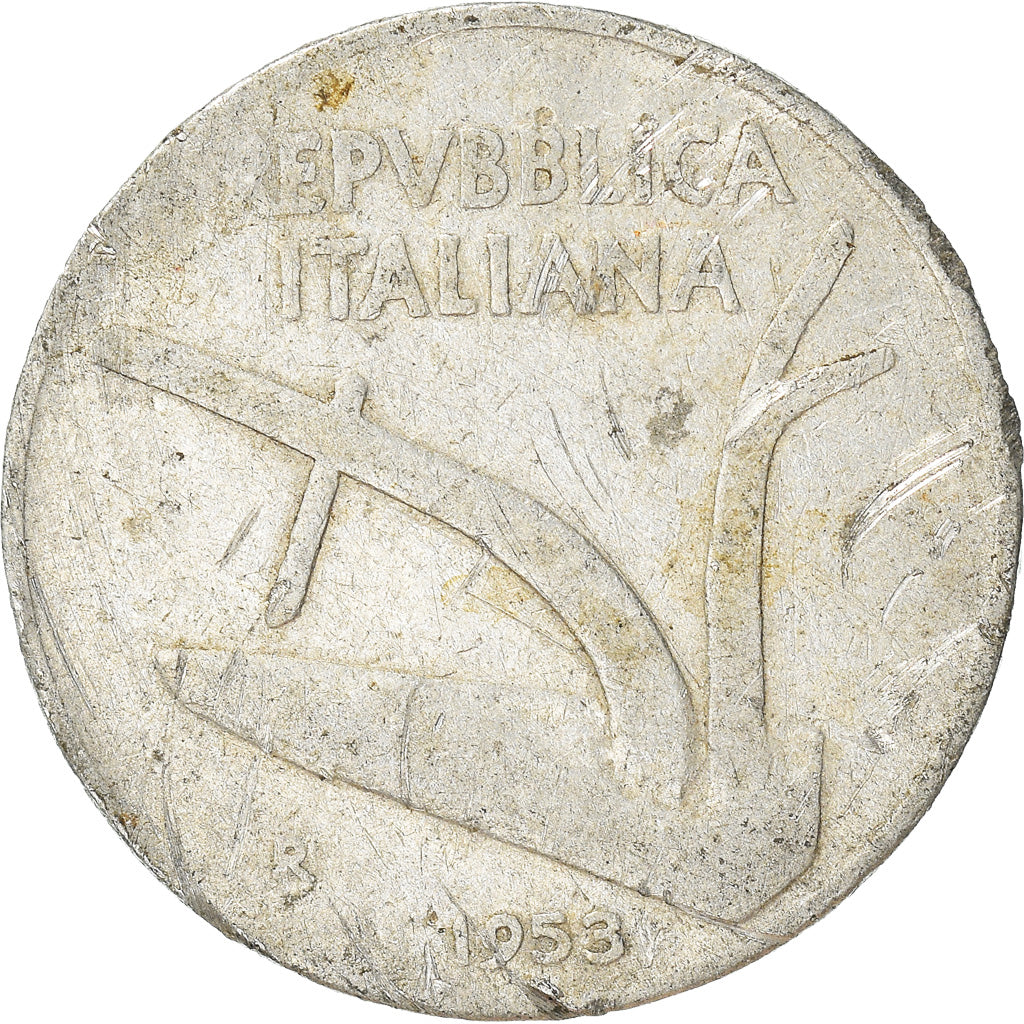 Moeda, Itália, 10 Lire, 1953