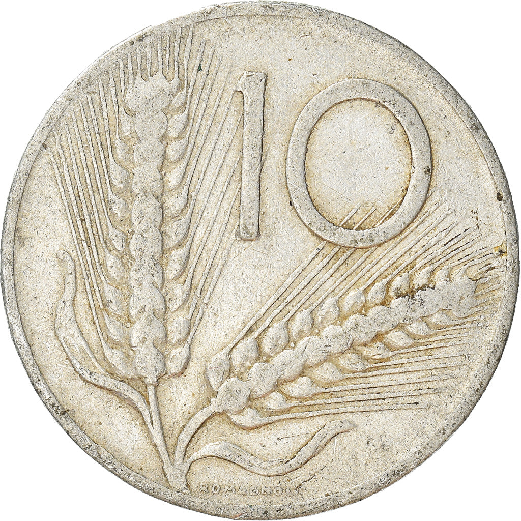 Moeda, Itália, 10 Lire, 1953
