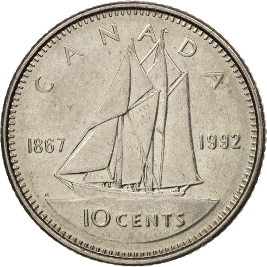 Canada, Elizabeth II, 10 Cents, 1992, Royal Canadian Mint, Ottawa, EF(40-45)