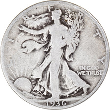 Coin, United States, Walking Liberty Half Dollar, Half Dollar, 1936, U.S. Mint