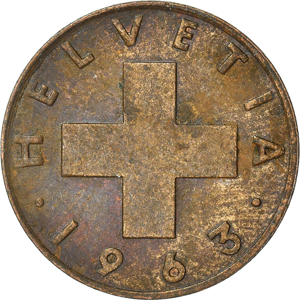 Moeda, Suíça, Rappen, 1963