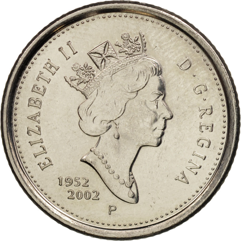 Canada, Elizabeth II, 10 Cents, 2002, Royal Canadian Mint, MS(63), Nickel plated