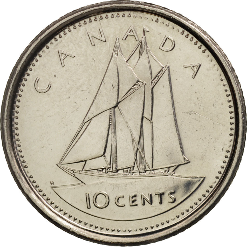 Canada, Elizabeth II, 10 Cents, 2002, Royal Canadian Mint, MS(63), Nickel plated