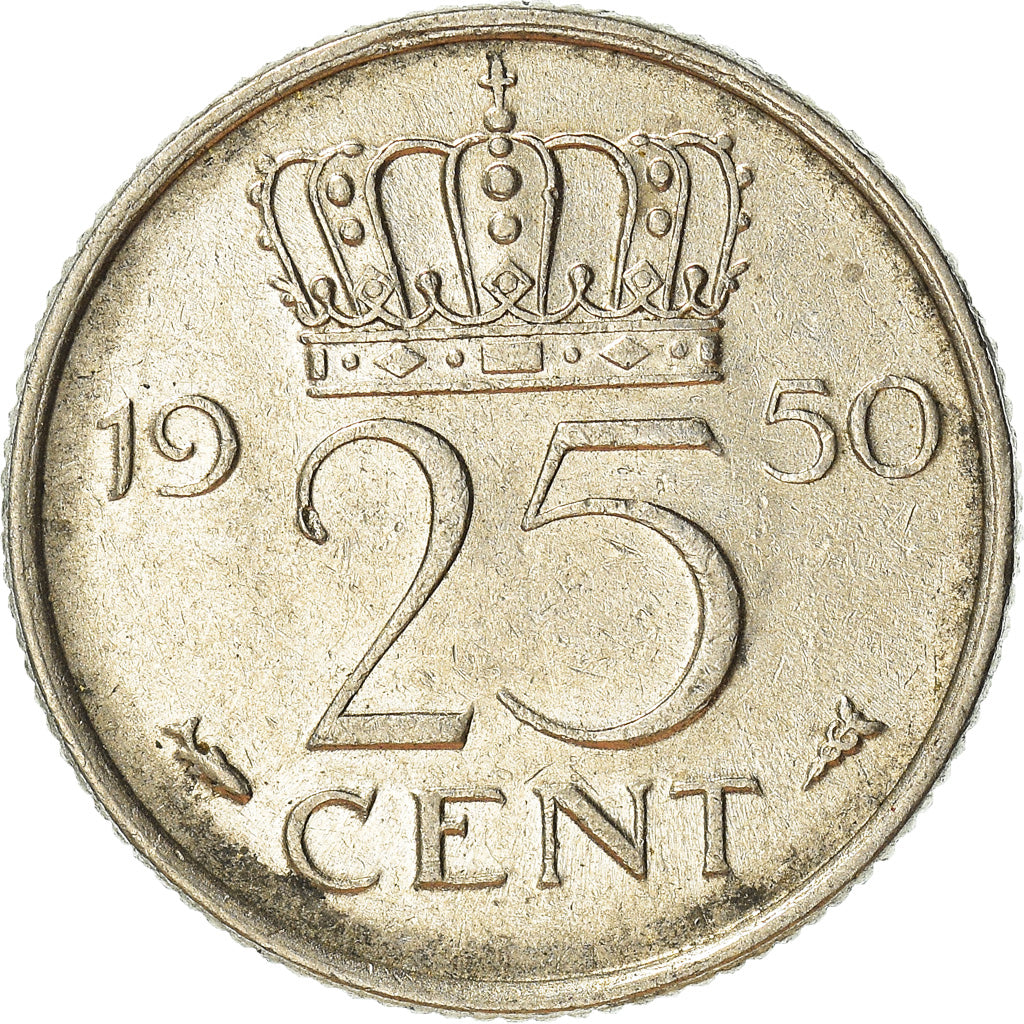 Münze, Niederlande, 25 Cents, 1950