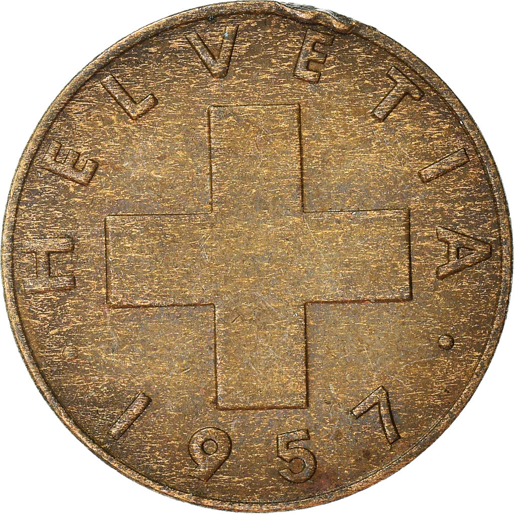 Moneta, Szwajcaria, Rappen, 1957
