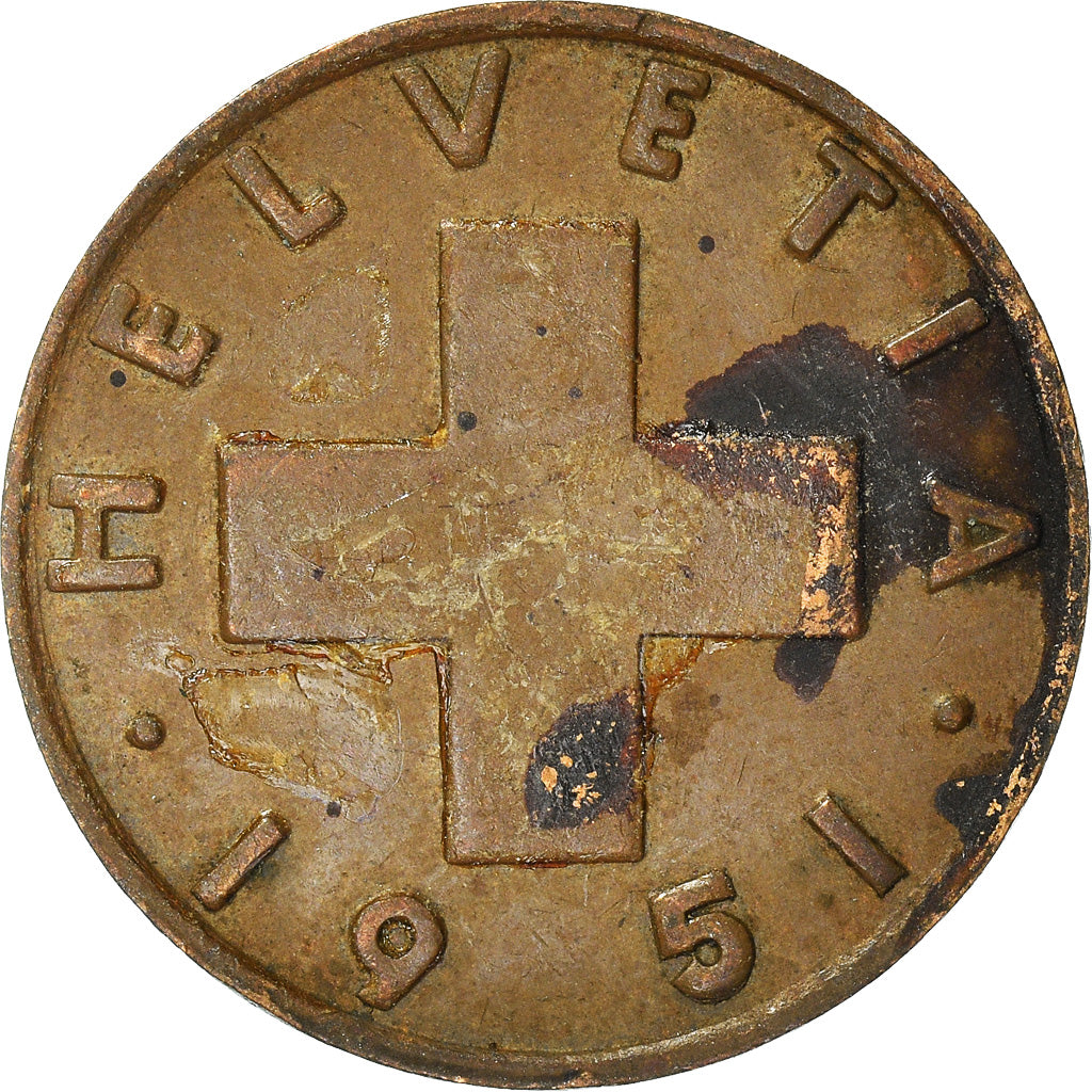 Monnaie, Suisse, 2 Rappen, 1951