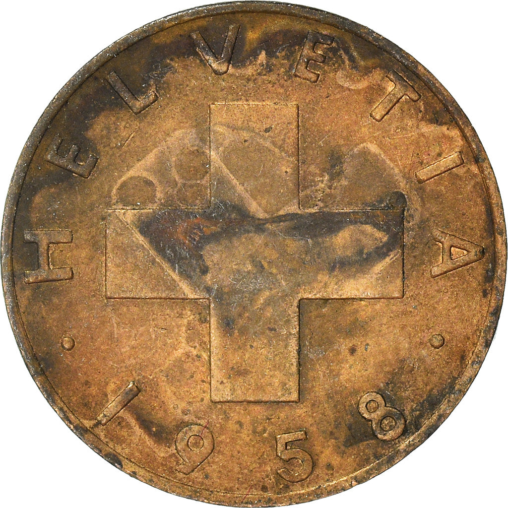 Moneta, Szwajcaria, Rappen, 1958