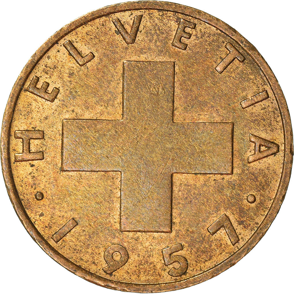 Moneta, Szwajcaria, 2 Rappen, 1957