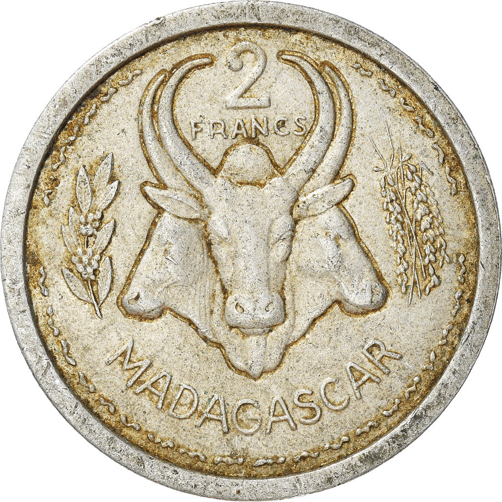 Moneda, Madagascar, 2 Francs, 1948