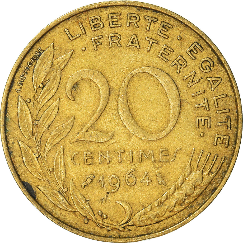 Munten, Frankrijk, 20 Centimes, 1964