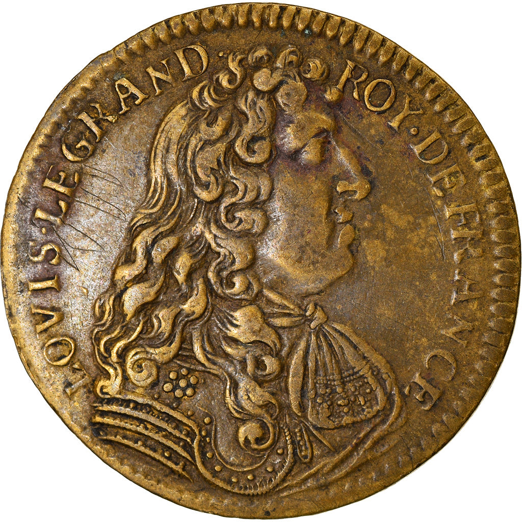France, Token, Royal, Louis XIV Le Grand, History, 1682, EF(40-45), Copper
