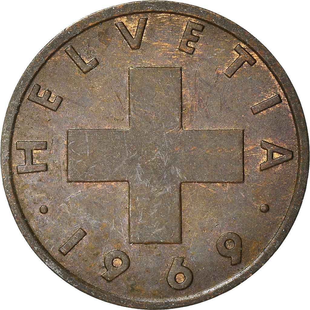 Moeda, Suíça, 2 Rappen, 1969