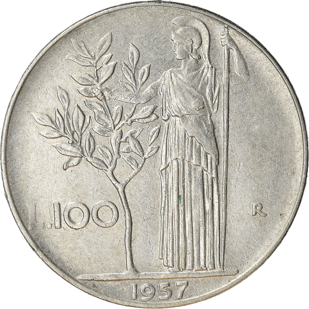 Moeda, Itália, 100 Lire, 1957
