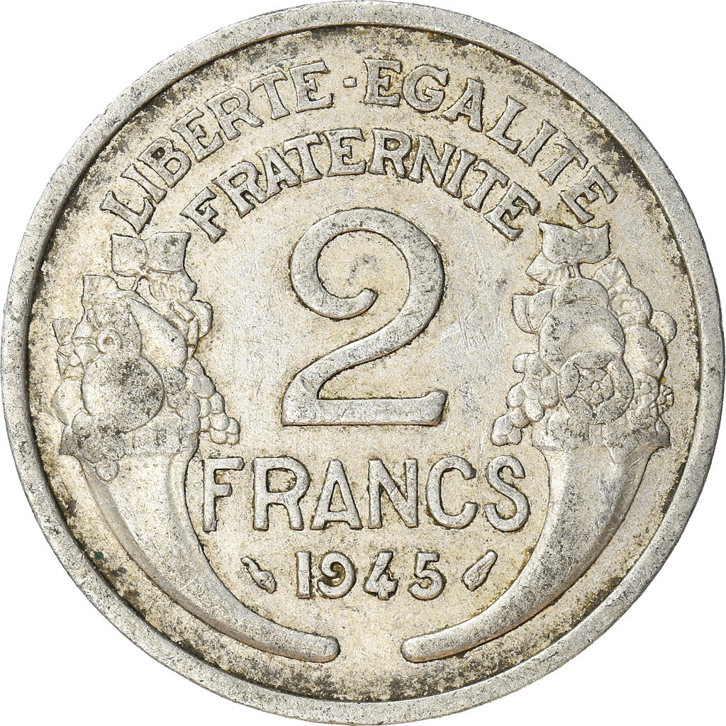 Moneta, Francia, 2 Francs, 1945