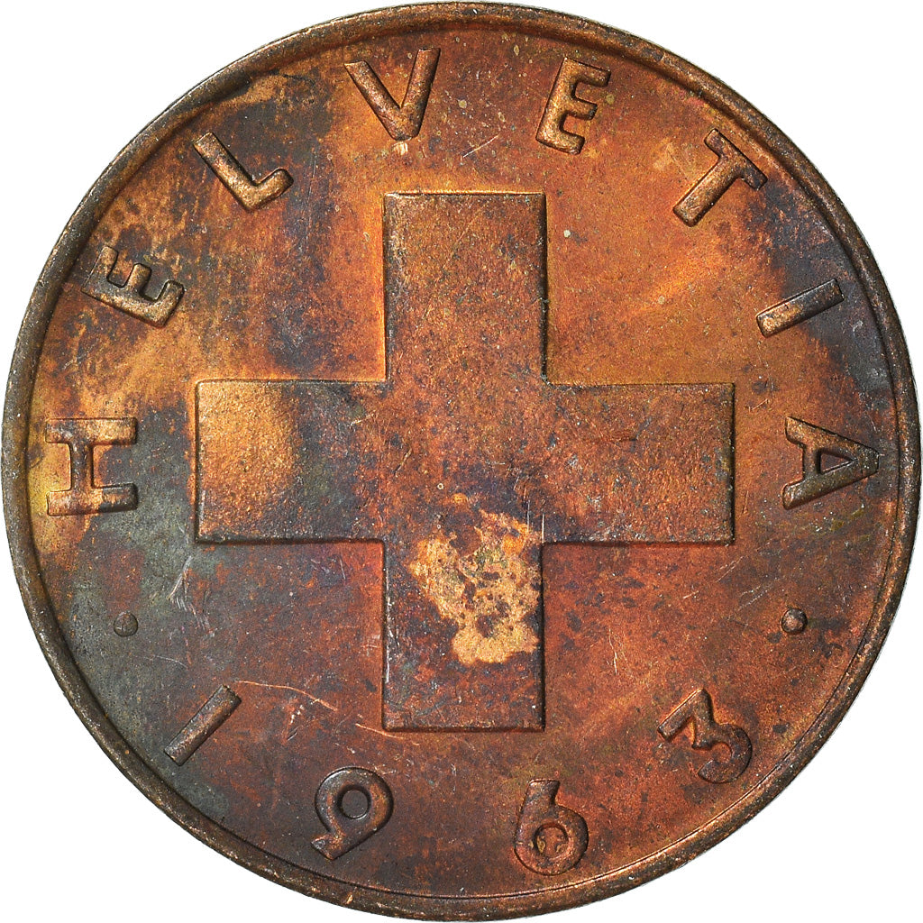 Moneta, Svizzera, 2 Rappen, 1963