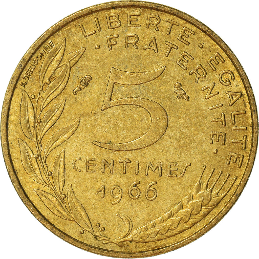 Munten, Frankrijk, 5 Centimes, 1966