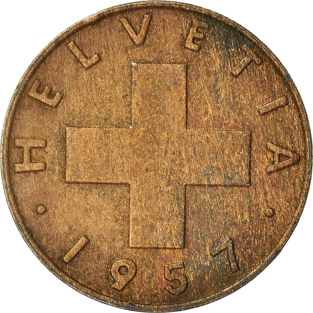 Moneta, Svizzera, Rappen, 1957