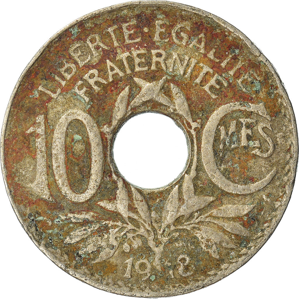 Coin, France, 10 Centimes, 1918