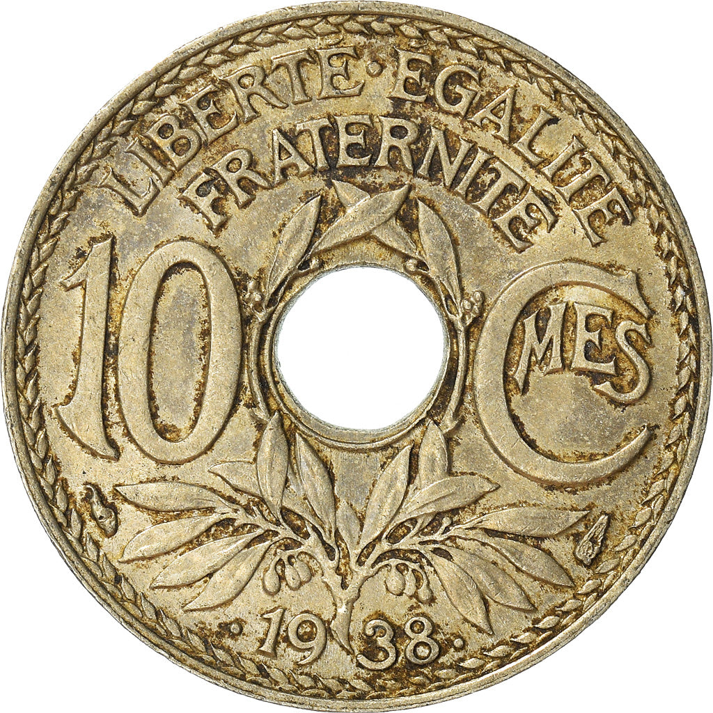 Coin, France, 10 Centimes, 1938