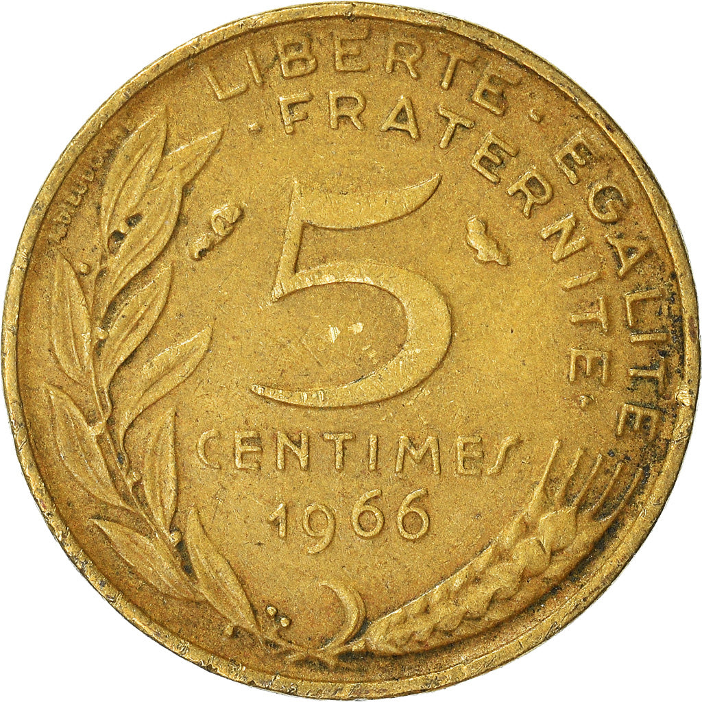 Monnaie, France, 5 Centimes, 1966
