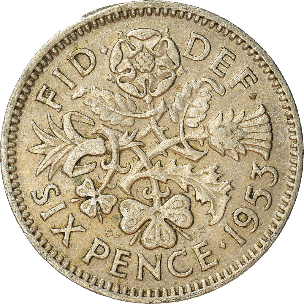 Monnaie, Grande-Bretagne, 6 Pence, 1953