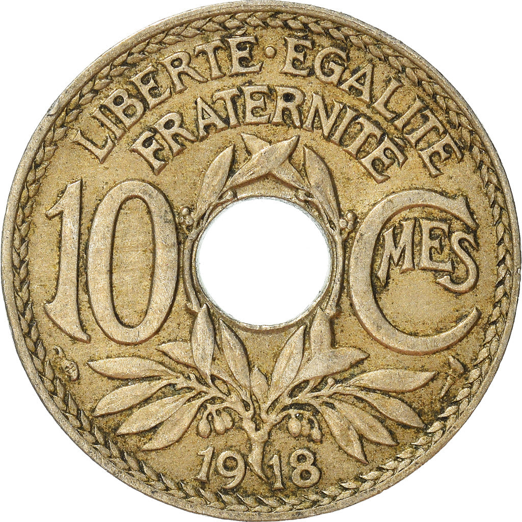 Coin, France, 10 Centimes, 1918