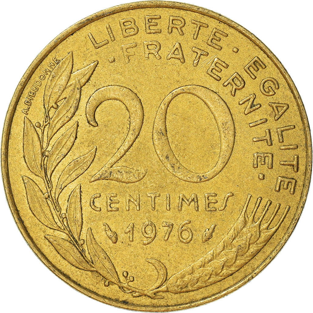 Moneta, Francia, 20 Centimes, 1976