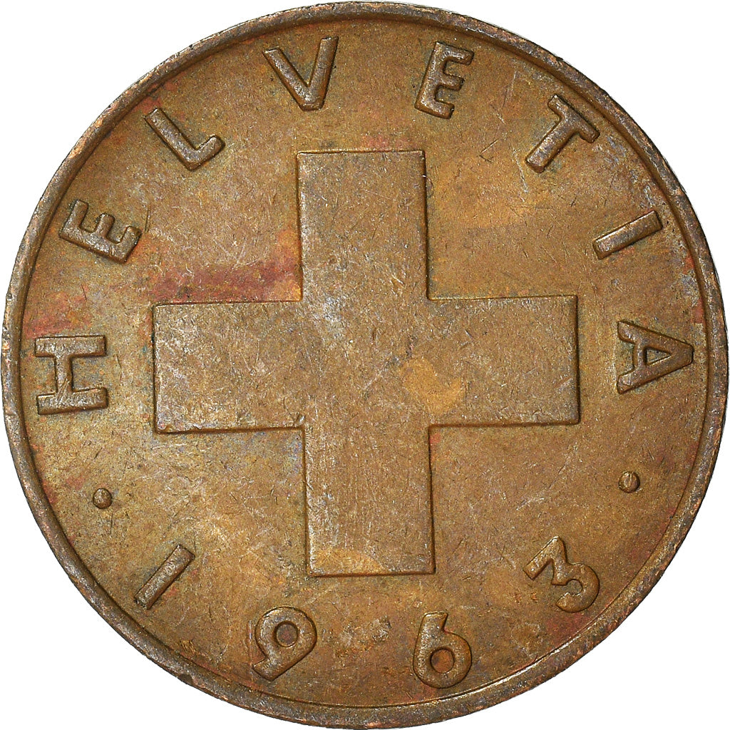 Münze, Schweiz, 2 Rappen, 1963