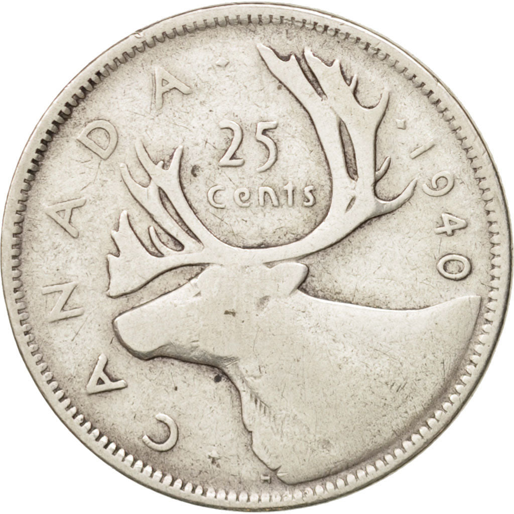 Coin, Canada, George VI, 25 Cents, 1940, Royal Canadian Mint, Ottawa, VF(30-35)