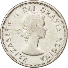 Moneda, Canadá, Elizabeth II, 25 Cents, 1959, Royal Canadian Mint, Ottawa, MBC