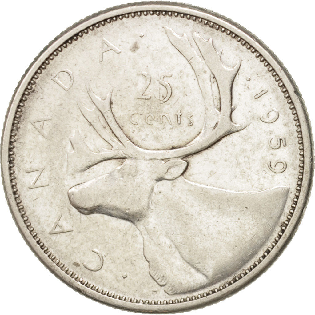 Coin, Canada, Elizabeth II, 25 Cents, 1959, Royal Canadian Mint, Ottawa