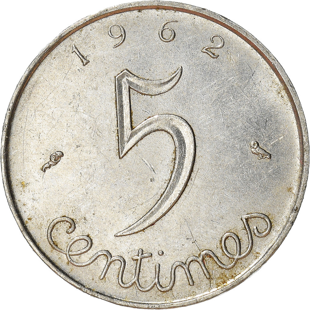 Munten, Frankrijk, 5 Centimes, 1962