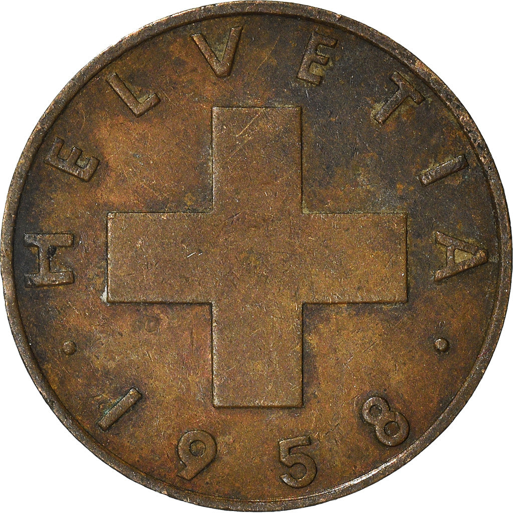 Moneta, Svizzera, Rappen, 1958