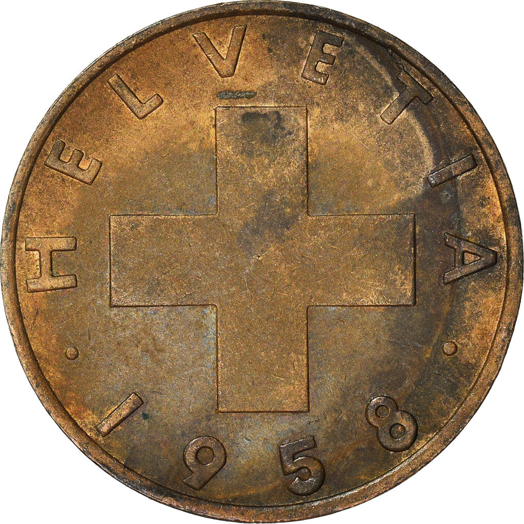 Moneta, Szwajcaria, 2 Rappen, 1958