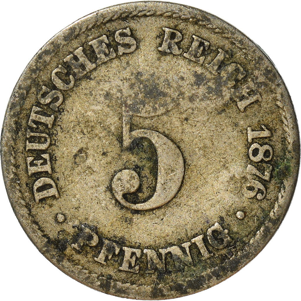 Monnaie, Empire allemand, 5 Pfennig, 1876