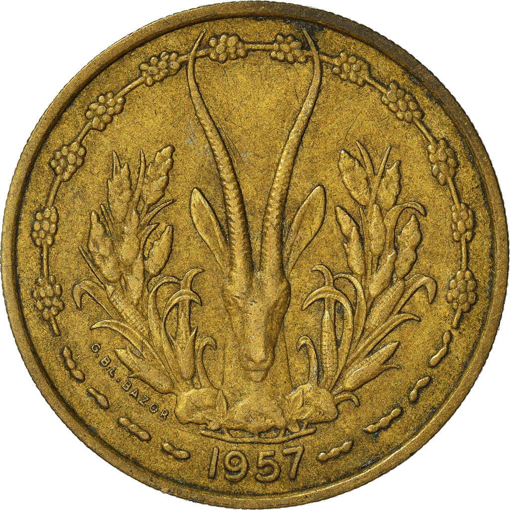 Moneta, Francuska Afryka Zachodnia, 25 Francs, 1957