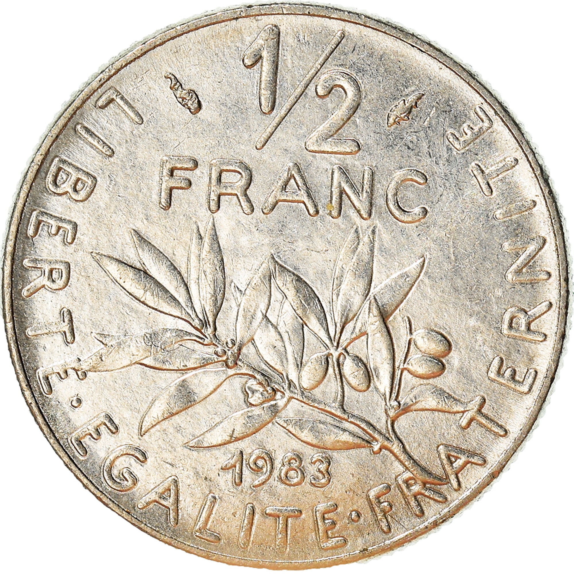 Monnaie, France, 1/2 Franc, 1983
