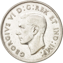 Canada, George VI, 50 Cents, 1943, Royal Canadian Mint, Ottawa, TTB, Argent