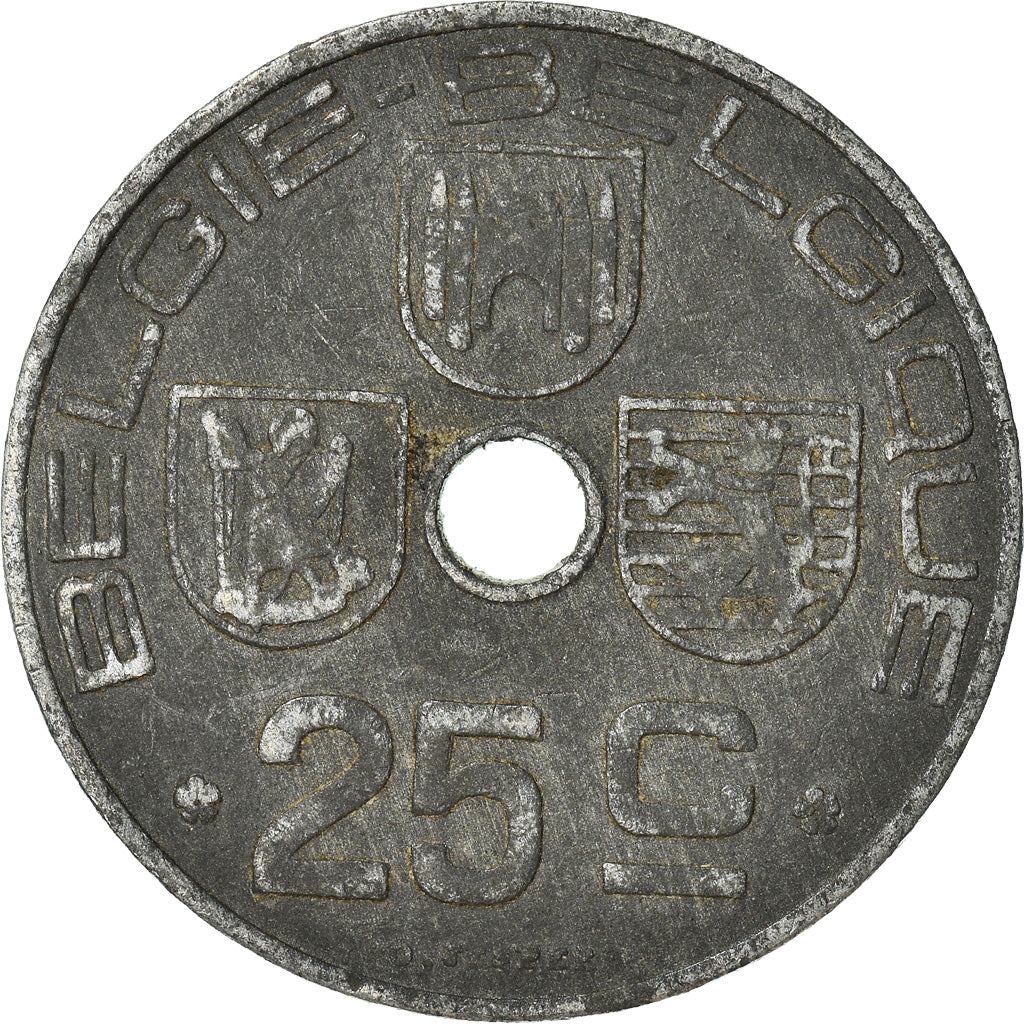 Moneta, Belgia, 25 Centimes, 1944
