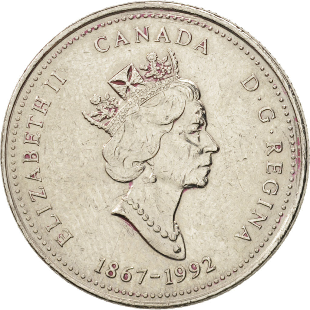 Canada, Elizabeth II, 25 Cents, 1992, Royal Canadian Mint, Ottawa, EF(40-45)