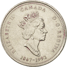 Canada, Elizabeth II, 25 Cents, 1992, Royal Canadian Mint, Ottawa, EF(40-45)