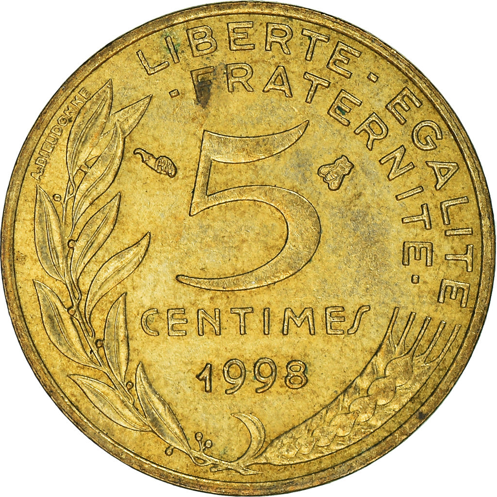 Moneta, Francia, 5 Centimes, 1998