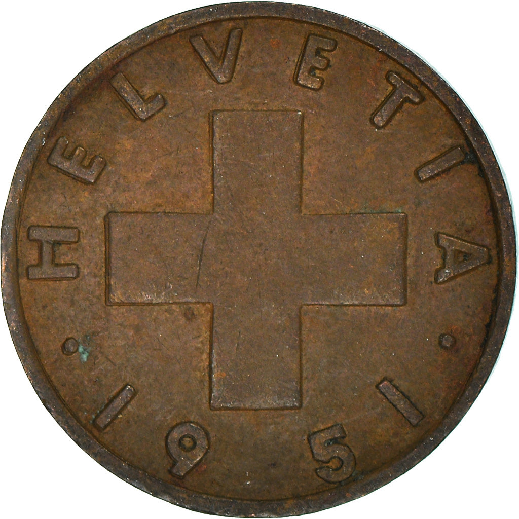 Münze, Schweiz, Rappen, 1951